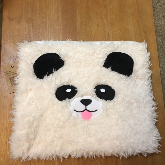 boutique Handbags - New soft fuzzy panda make up bag clutch